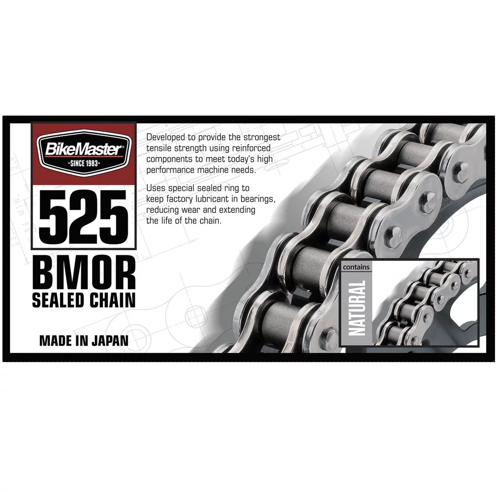525  Sealed Chain Natural with  Wax,  Front & Rear Sprocket Kit for Street  -R600 2001-2005