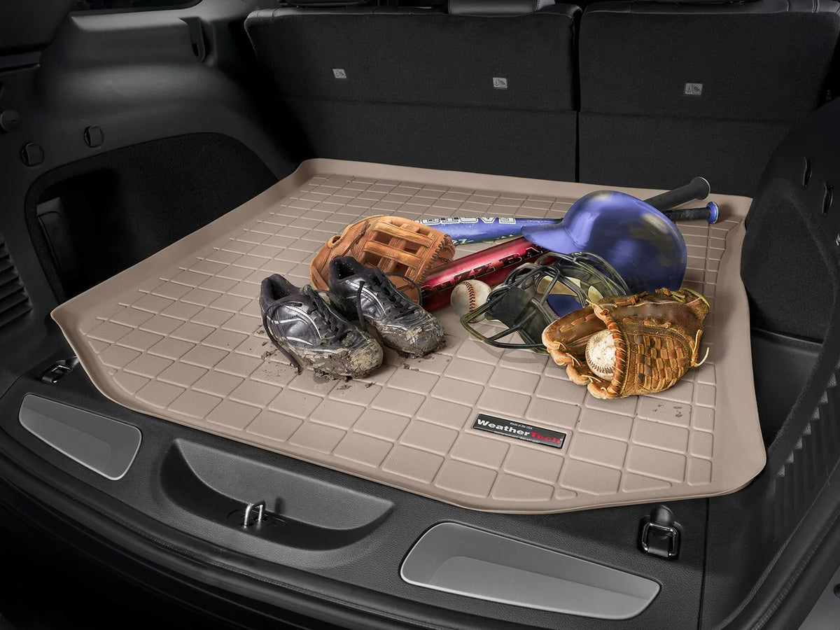WeatherTech Cargo Trunk Liner with Bumper Protector compatible with 2010-2024 Toyota 4Runner - Behind 2nd Row Seating With Bumper Protector, Tan