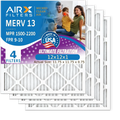 12x12x1 Air Filter  13 Comparable to  1500 - 2200 &  9 Electrostatic Pleated Air Conditioner Filter 4 Pack   Premium  Made 12x12x1 Furnace Filters by     .