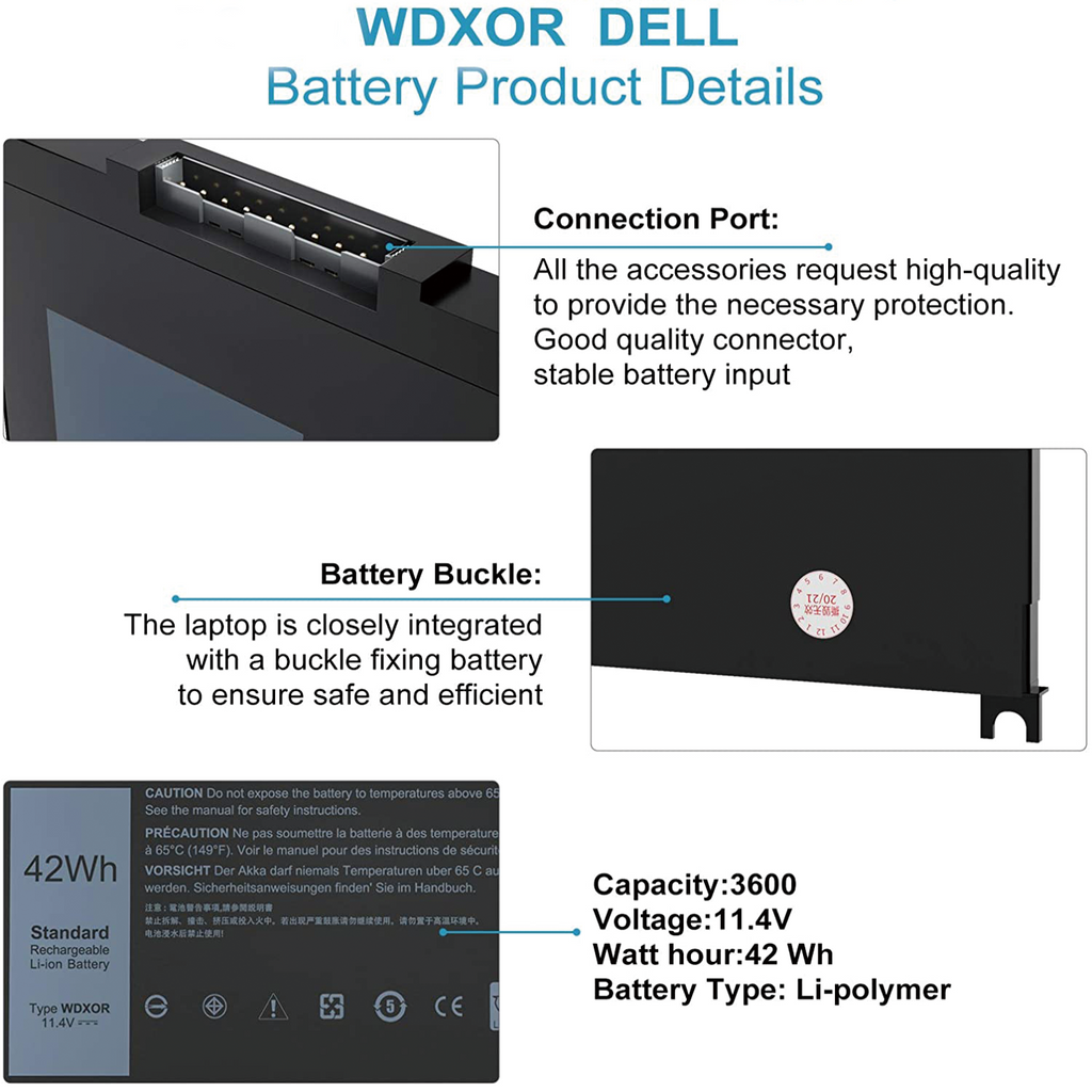 WDX0R  Battery For  Inspiron 15 5567 5568 13 5368 7368 7569 P75F P69G