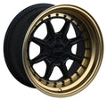 002.5 15x8 4x100/4x114.3 20et Flat Black / Bronze Lip Wheel