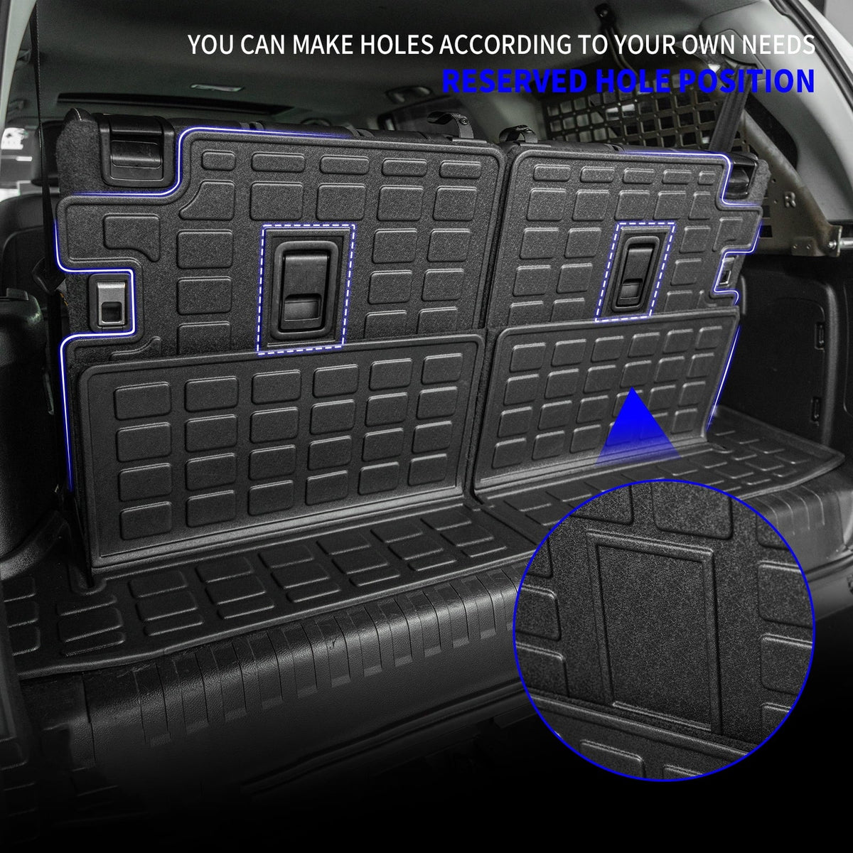 Fit 2010-2023 Toyota 4Runner 7 Seats Trunk Mat Cargo Liner Accessories (3rd Row Backrest Mats+Trunk Mat)