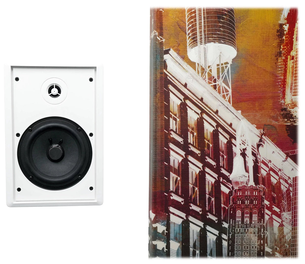 6-Zone Amplifier+4  Pendant+6 Slim White Wall Speakers 4 Restaurant/Bar/Cafe