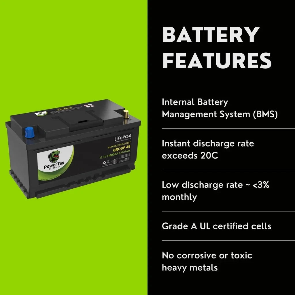 2016  535i Car Battery  Group 49 / H8 Replacement Lithium LiFePO4 Automotive Battery