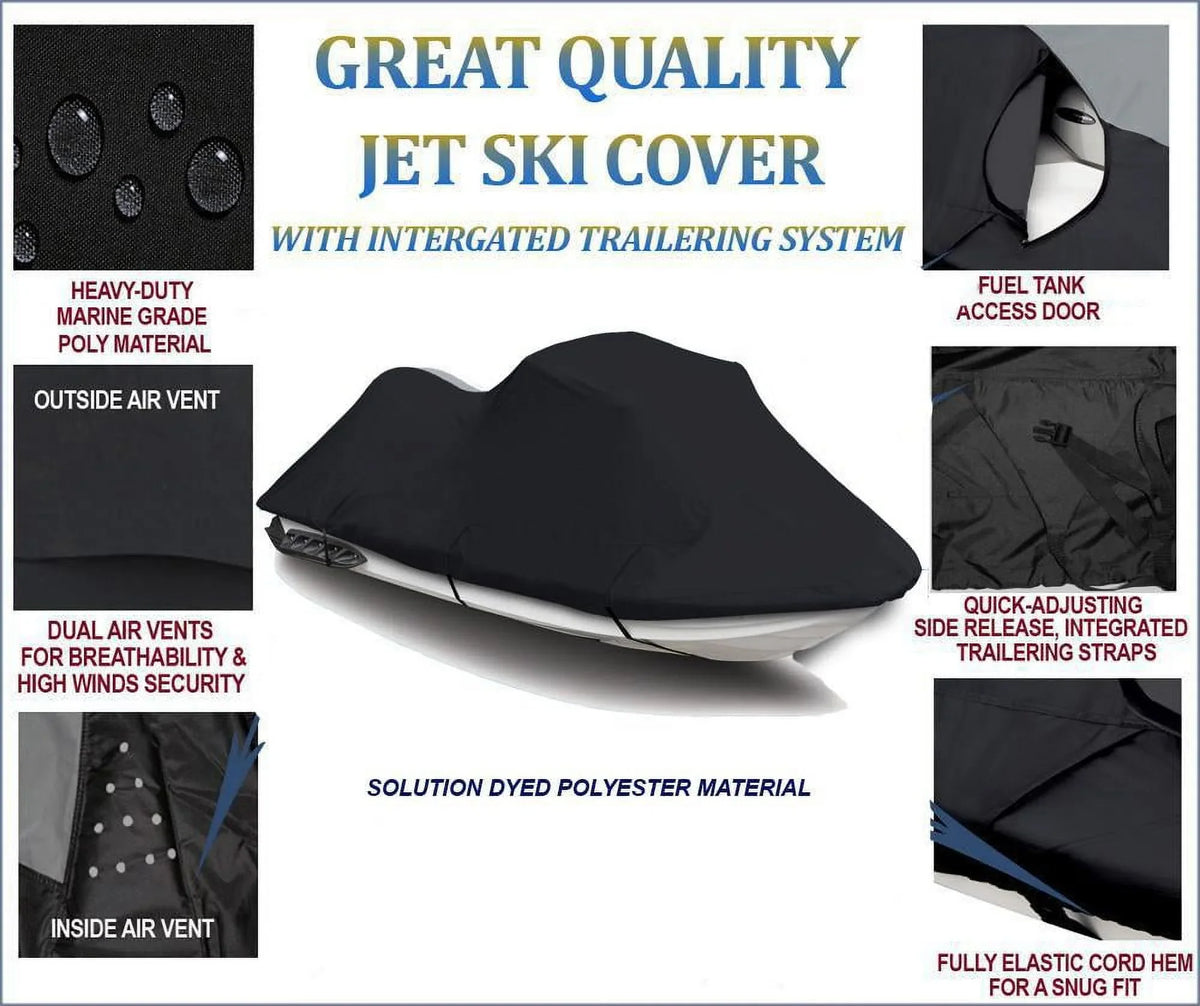 Jet Ski Cover Compatible for Polaris  1995 1996 1997 1998 1999 2000 2001 Jet Ski Cover 1-2 Seater