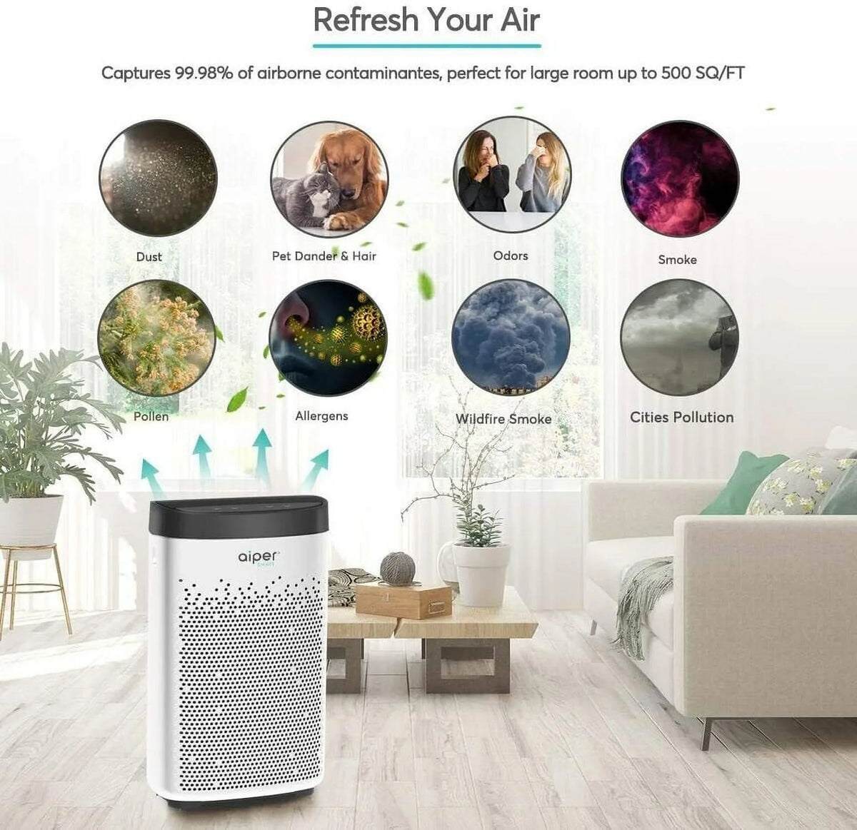 Open Box  Air Purifier for Home KJ200 -