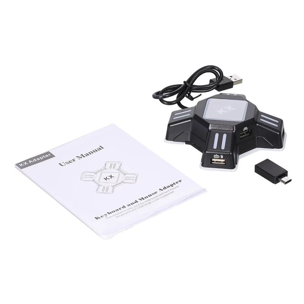 Andoer  Adapter  Mobile Gaming Keyboard and Mouse Converter Plug and Play Replacement for N Switch/Xbox One/ / PS3 Black
