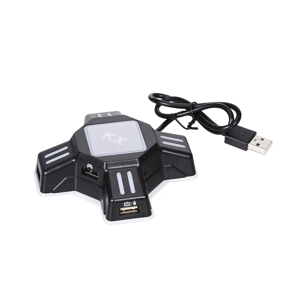 Andoer  Adapter  Mobile Gaming Keyboard and Mouse Converter Plug and Play Replacement for N Switch/Xbox One/ / PS3 Black