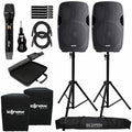 (2) Gemini -1500P 15" Active Speakers with -M100 Single Channel  Microphone Package