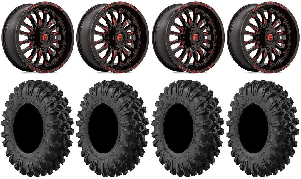 Fuel  18" Wheels Red 40" MotoRavage  Tires Kawasaki Teryx Mule