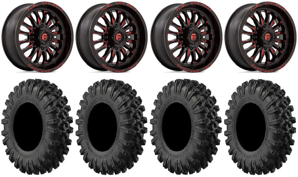 Fuel  18" Wheels Red 40" MotoRavage  Tires Kawasaki Teryx Mule