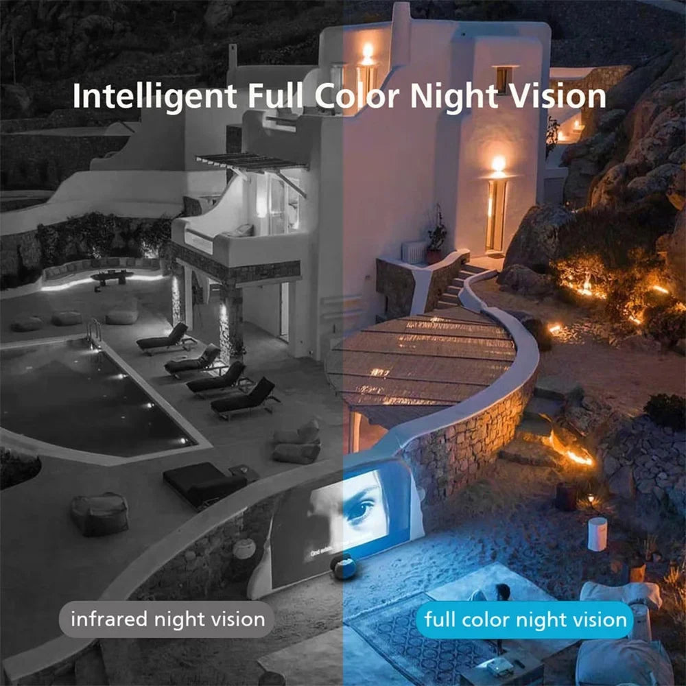 Security Camera Wireless Outdoor, 4MP Pan/Tilt 2.4G Wifi  Surveillance Cameras with Motion Detection and Siren, 2-Way Audio, Full Color Night Vision, for Multi-Platform
