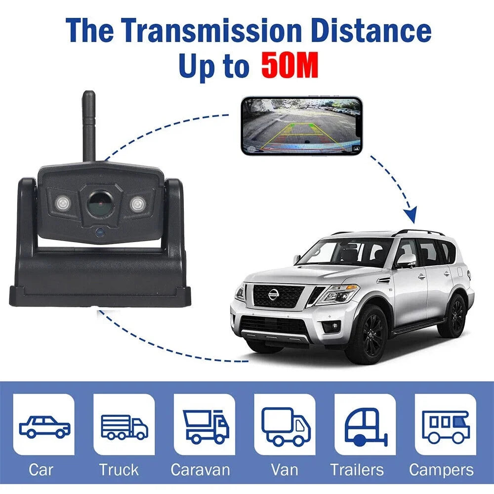 Magnetic WiFi Wireless Camera, Backup for Front/Rear View, Equipped with 9600mAh Battery