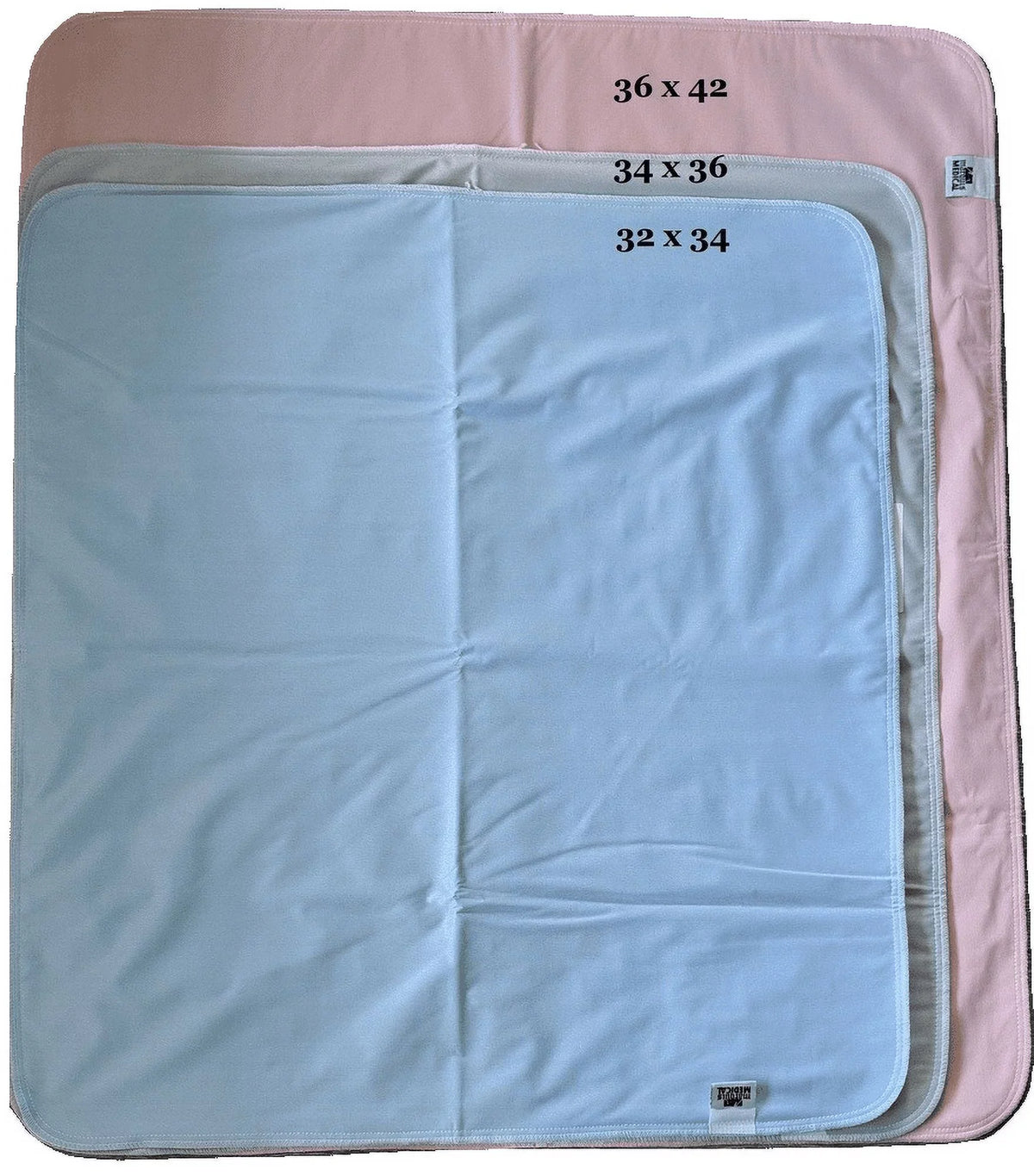 4 Pack Bed Pad Reusable Incontinence Underpad 34 x 36 Blue/Green