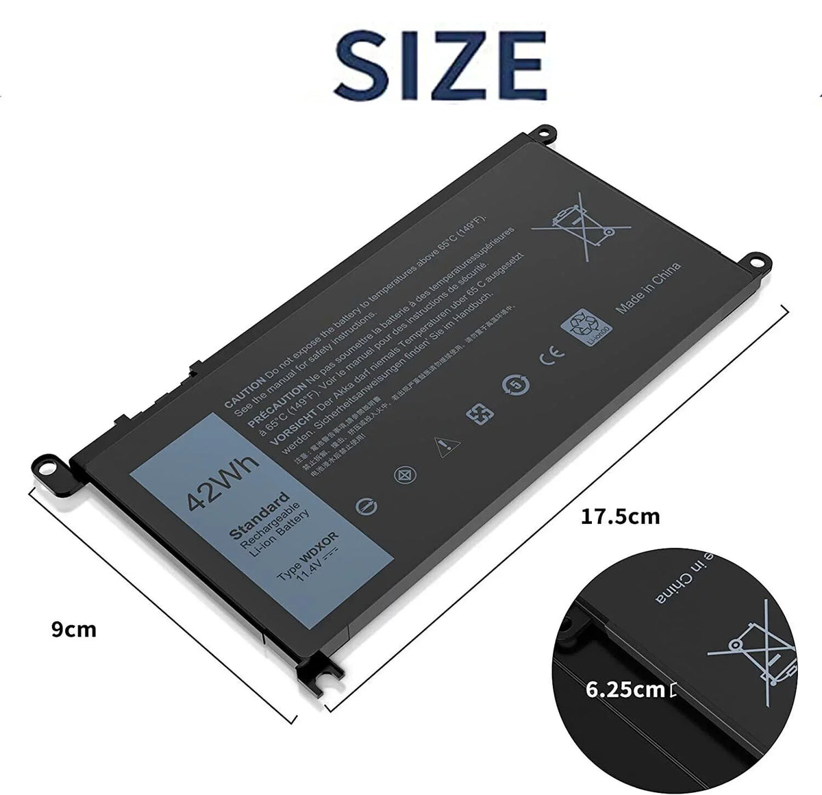 WDX0R  Battery For  Inspiron 15 5567 5568 13 5368 7368 7569 P75F P69G