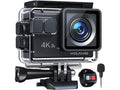 Action Camera 4K 30FPS, GA100 20MP WiFi 40M Underwater Waterproof Camera, 170° Wide Angle Dual Microphone Helmet Camera with Remote Control, , 2x1050mAh Batteries and Mount Accessories Kit