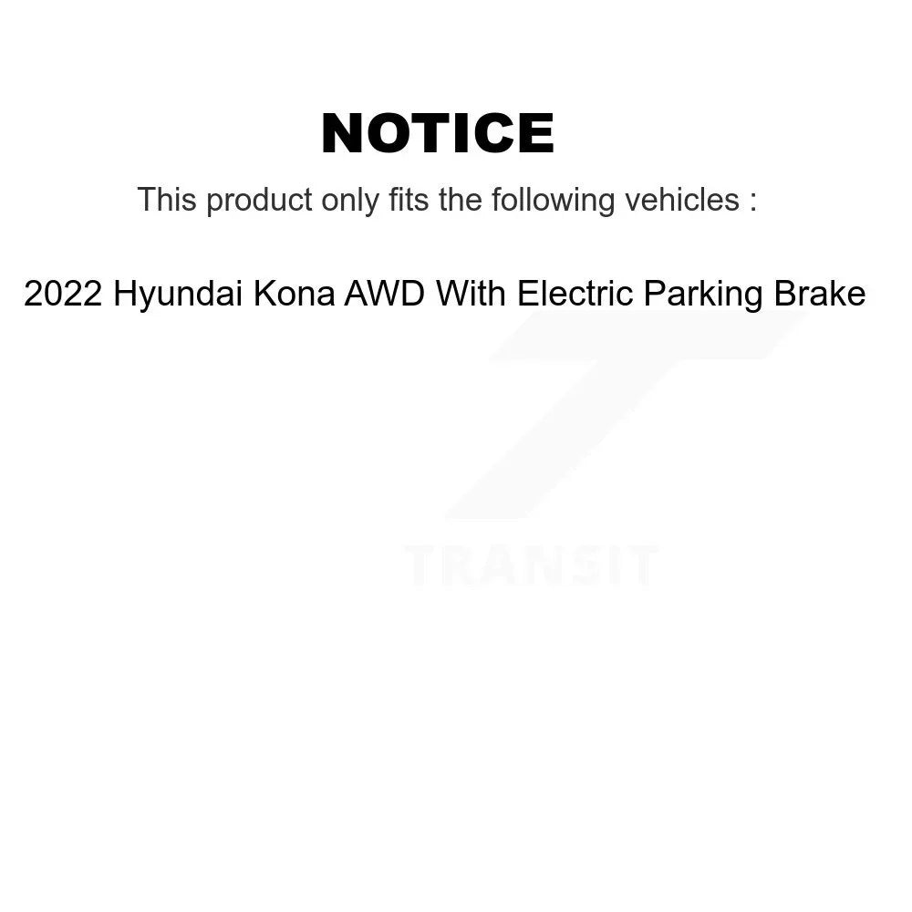 Transit Auto - Front Rear Disc Brake Rotors And Semi-Metallic Pads Kit For 2022 Hyundai Kona  With Electric Parking K8S-103756