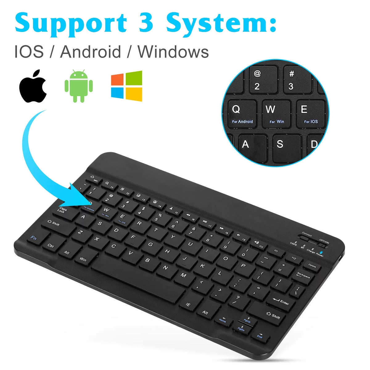 Rechargeable Bluetooth Keyboard and Mouse Combo Ultra Slim Full-Size Keyboard and Ergonomic Mouse for  Axon 30 Ultra 5G and All Bluetooth Enabled Mac/Tablet/iPad//Laptop - Onyx Black