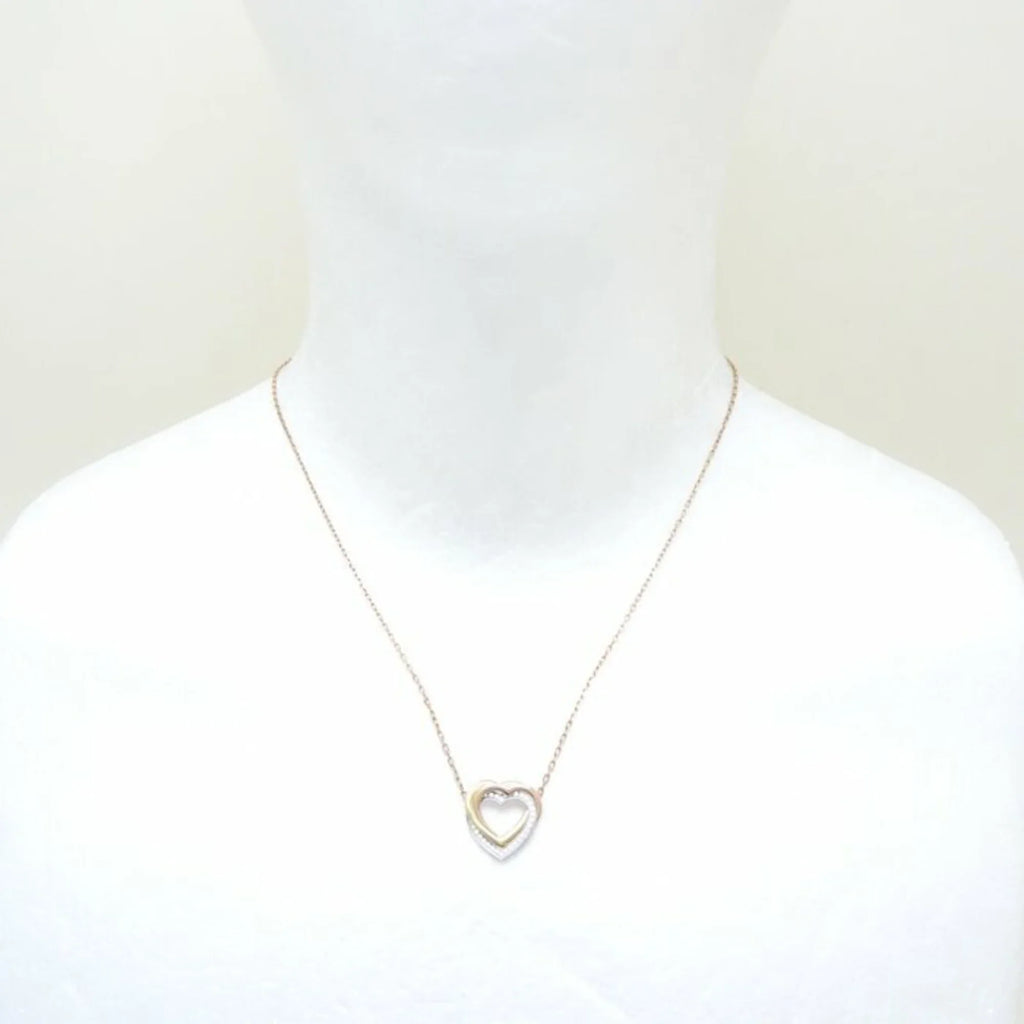 Pre-Owned  Trinity Heart Necklace Diamond B7061200 K18 Three-Color Gold 291637 (Like New)