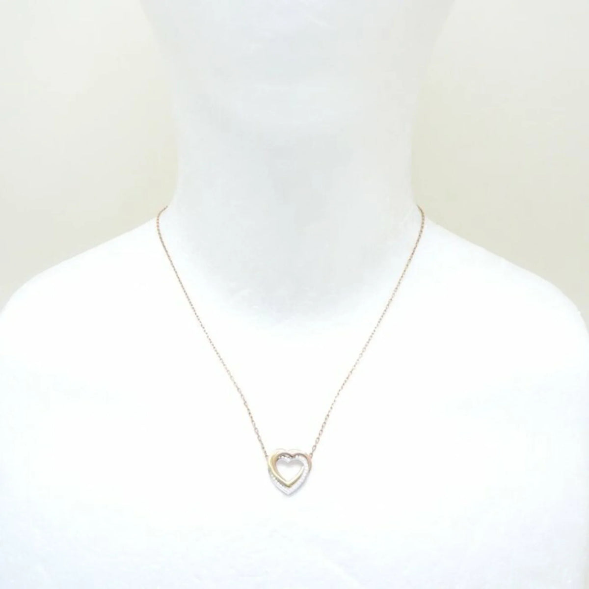 Pre-Owned  Trinity Heart Necklace Diamond B7061200 K18 Three-Color Gold 291637 (Like New)