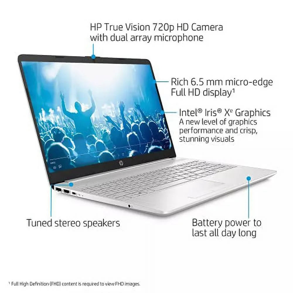 2022 15.6"  Touchscreen Laptop  Intel 4-Core i5-1135G7 8GB DDR4 256GB NVMe  Iris Xe Graphics Webcam  WiFi  RJ45  -C Backlit Keyboard Silver Windows 10 Pro w/ Accessories