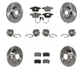 Transit Auto - Front Rear Wheel Bearings Disc Brake Rotors And Semi-Metallic Pads Kit (10Pc) For Audi Allroad Quattro With Single Piston Caliper -106855