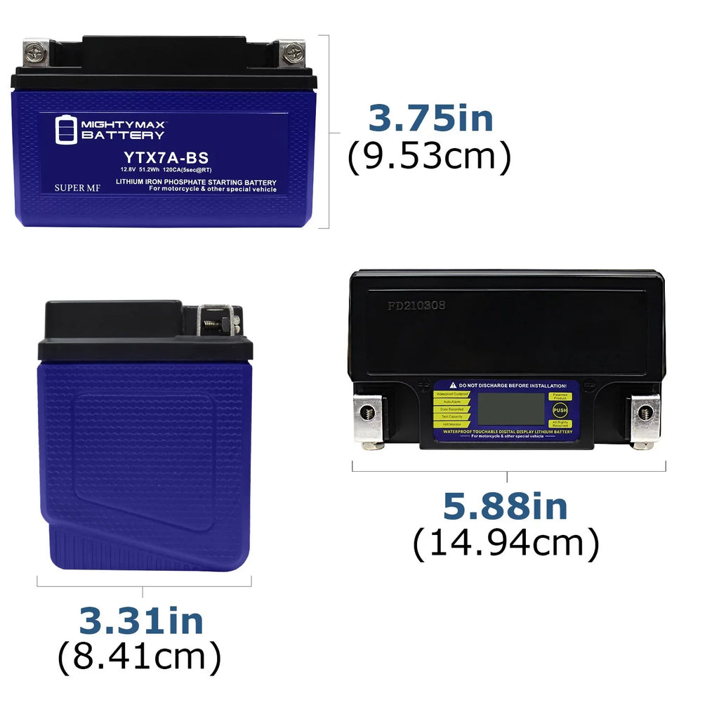 YTX7A- Lithium Replacement Battery Compatible with Peugeot Scooter 50 Tweet Evo 2014 - 4 Pack