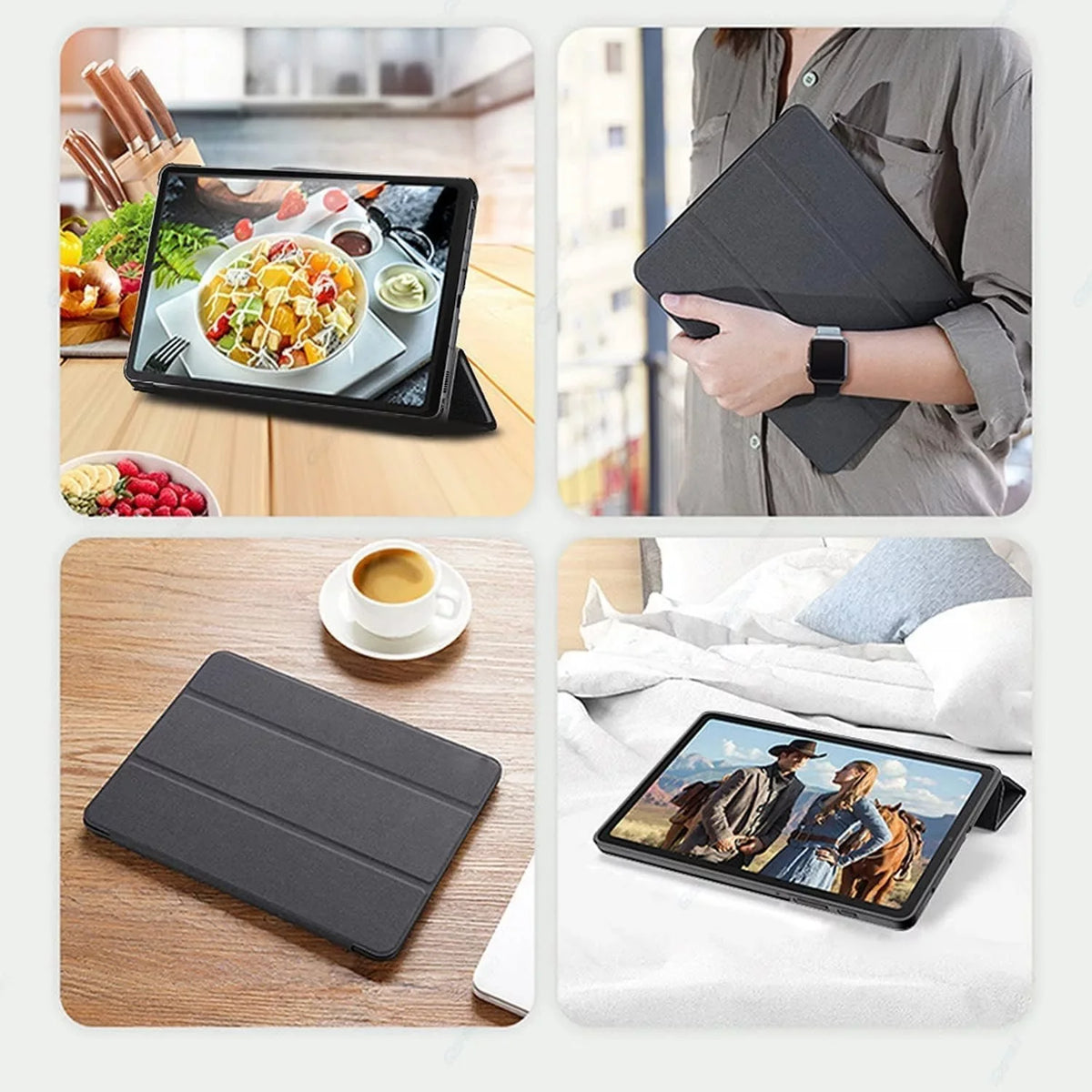 10 Inch Android 11 Tablet , 6GB  128GB /1TB Expandable Computer Tablets,  5G Wi-Fi 6 Quad Core Tableta,   Touch Screen, 8MP Camera, Google  Certified Tablets with Leather Case(Black)