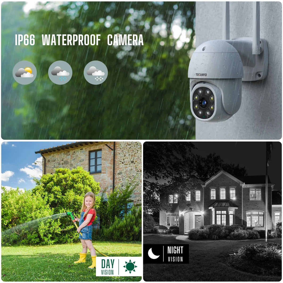 Toguard  Security Camera System Outdoor with 1TB Hard Drive, 2X3MP Wireless WiFi Dome Camera  Connector