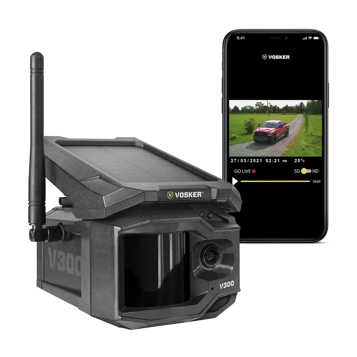 V300- Live View Solar Powered 4G- Cellular Outdoor Security Camera