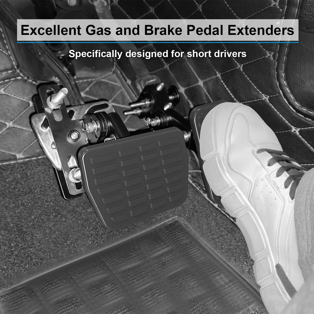 DriFeez Gas and Brake Pedal Extenders for Short Drivers People Driving Cars Adjustable Length and Angle, Black