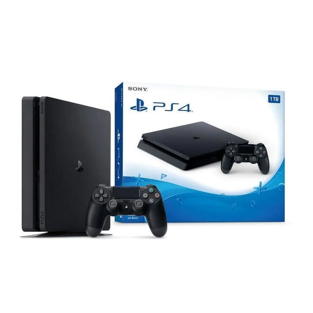 Sony 2215B PlayStation 4 Slim 1TB Gaming Console Black, Headset With   Cleaning Kit Bundle Like New