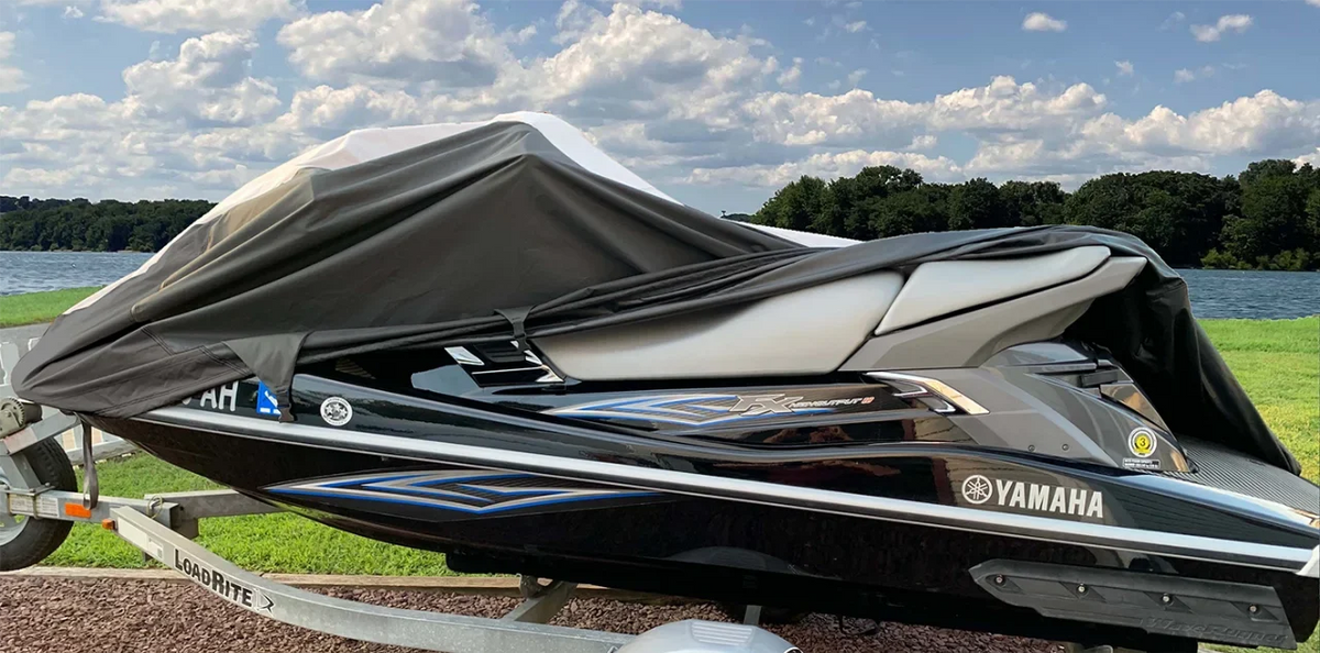 '-  JetSki Cover Compatible for Polaris   785 1997 1998 1999 Jet Ski Trailerable Cover Black/Grey 1-2 Seater