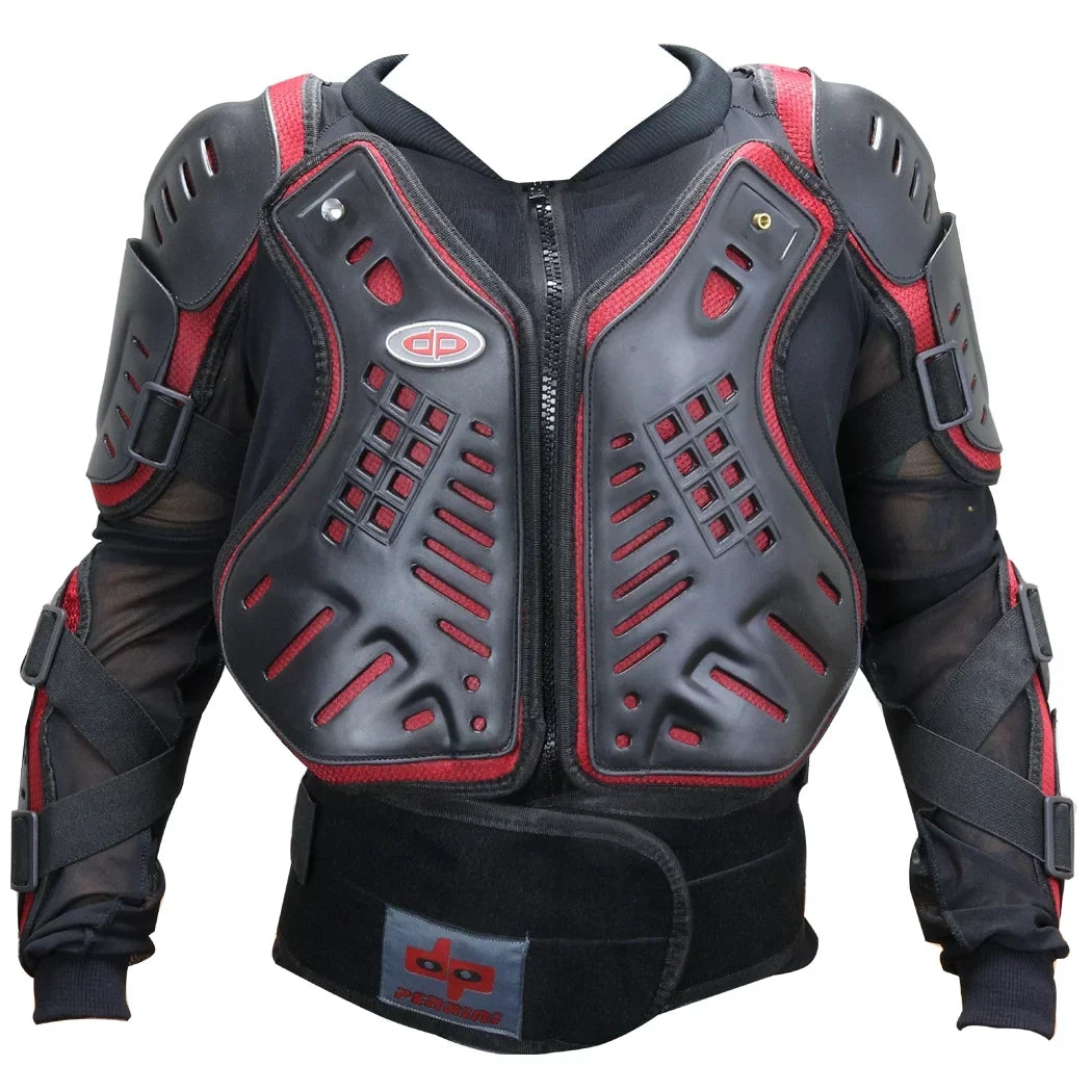 Perrini Red & Black  Approved Full Body Armor Motorcycle Jacket - Medium