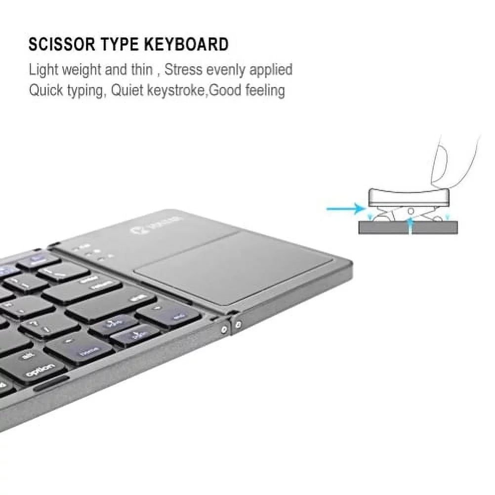 Rechargeable Folding Wireless Keyboard Portable Compact Y1K for iPad Pro 12.9 (2019) 10.5 9.7 4 3 2 -  Zenfone V Live Max Plus M1,  Phone,  5z 5Q 4 Pro, Google Nexus 2 7