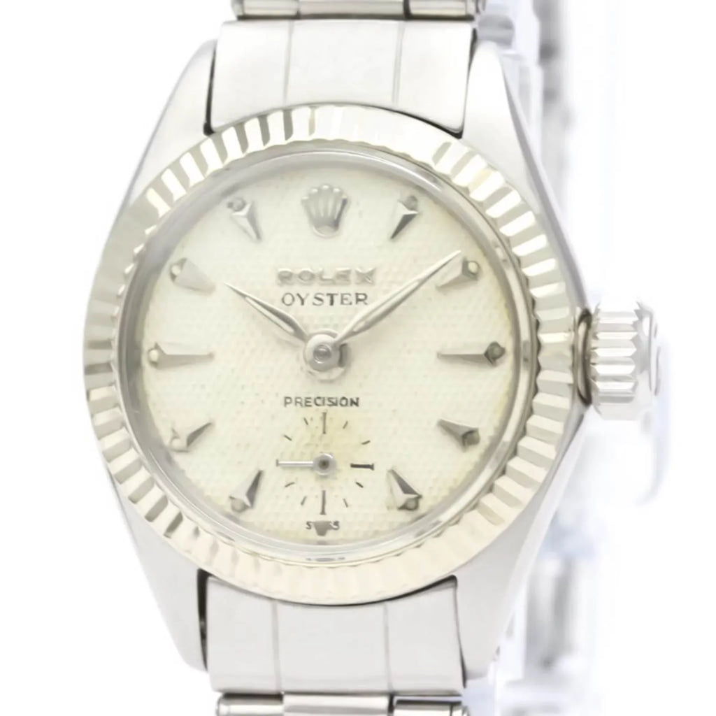 Authenticated Used Vintage  Precision White Gold Steel Hand-Winding Mens Watch 6525 BF551892