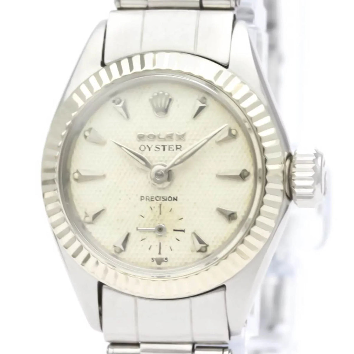 Authenticated Used Vintage  Precision White Gold Steel Hand-Winding Mens Watch 6525 BF551892