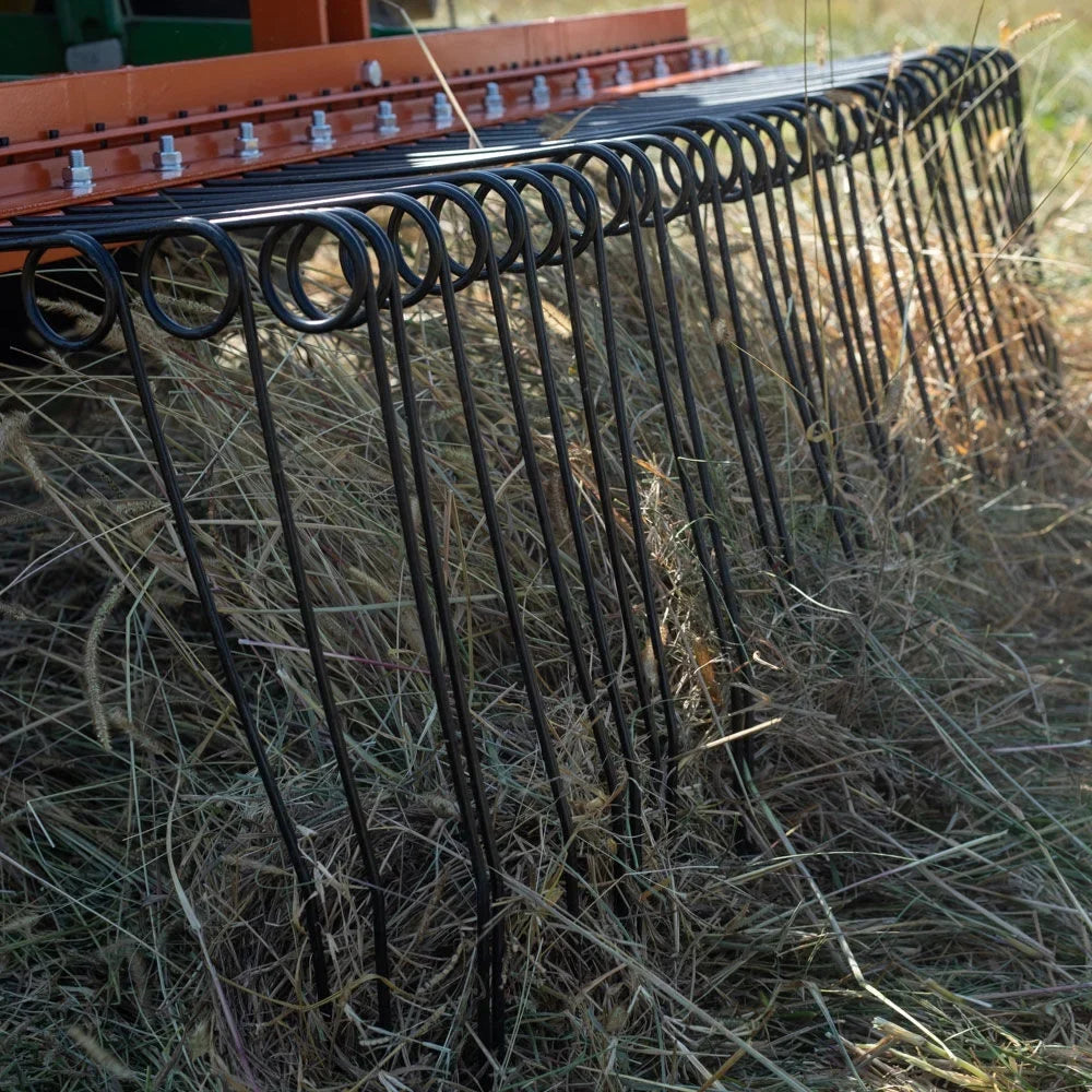 Titan Attachments 3 Point 5  Pine Straw Needle Rake, Category 1 Tractors, Coil Spring Tines, Drag-Behind Landscape Rake