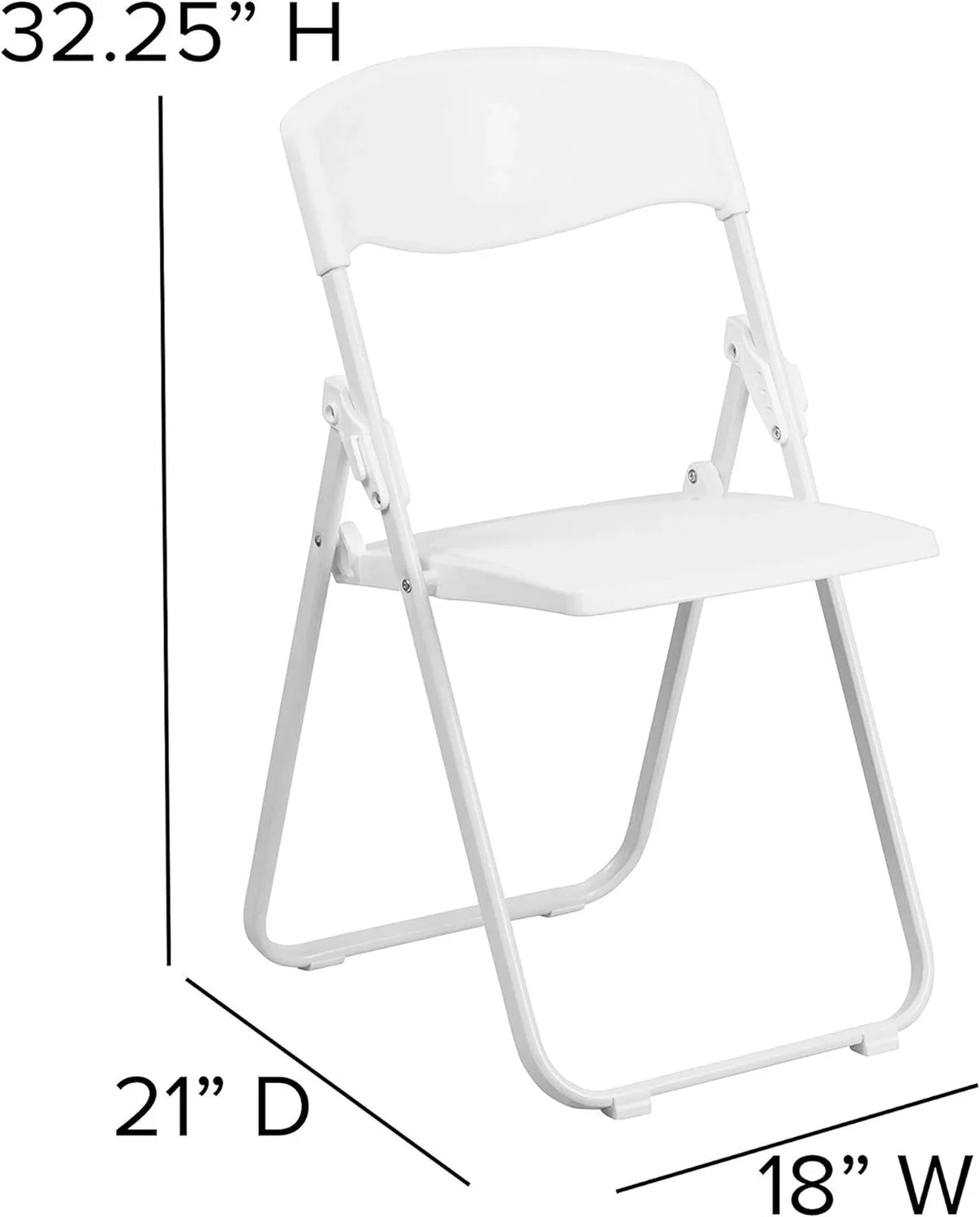 Series 500 Lb. Capacity Heavy Duty White Plastic Folding Chair With Built-In Ganging Brackets