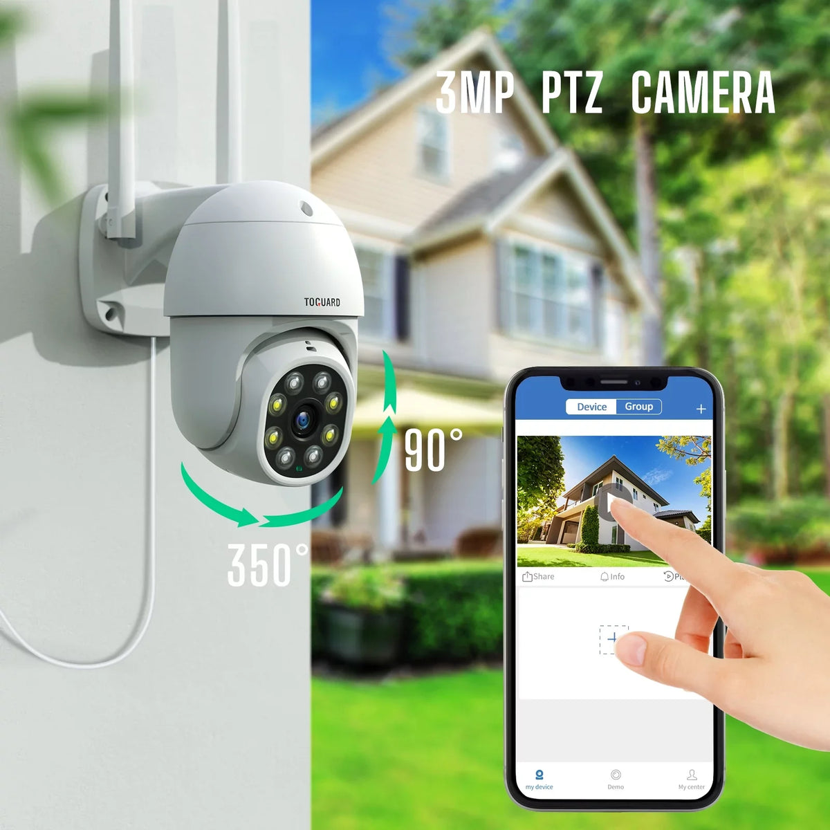 Toguard  Security Camera System Outdoor with 1TB Hard Drive, 2X3MP Wireless WiFi Dome Camera  Connector