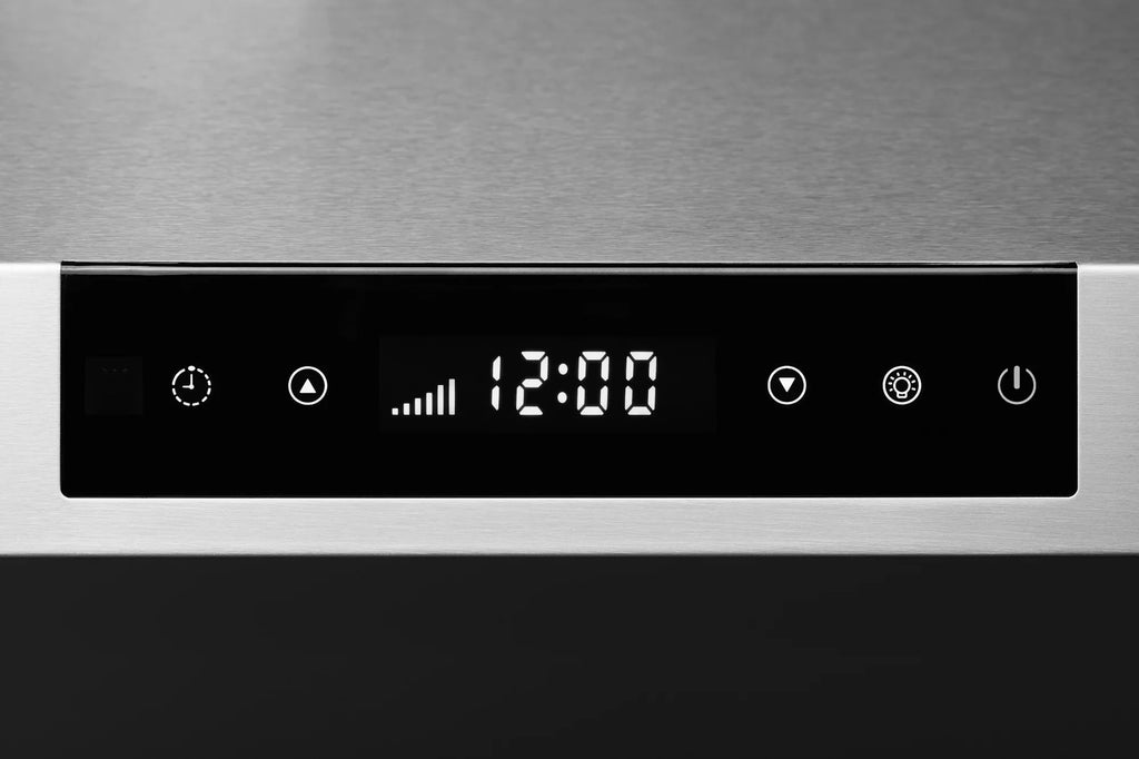 Hauslane | Chef Series | PS18 30" Under Cabinet Range Hood, Stainless Steel Contemporary Modern Design 860 , Touch Screen w/Digital Clock, Dishwasher Safe Baffle Filters,  Lamps, 3-Way Venting
