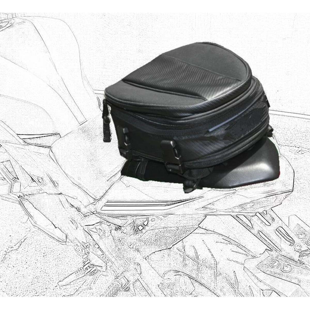 Motorcycle Rear Seat Tail Leather Pack Bag Expandable Luggage Bag