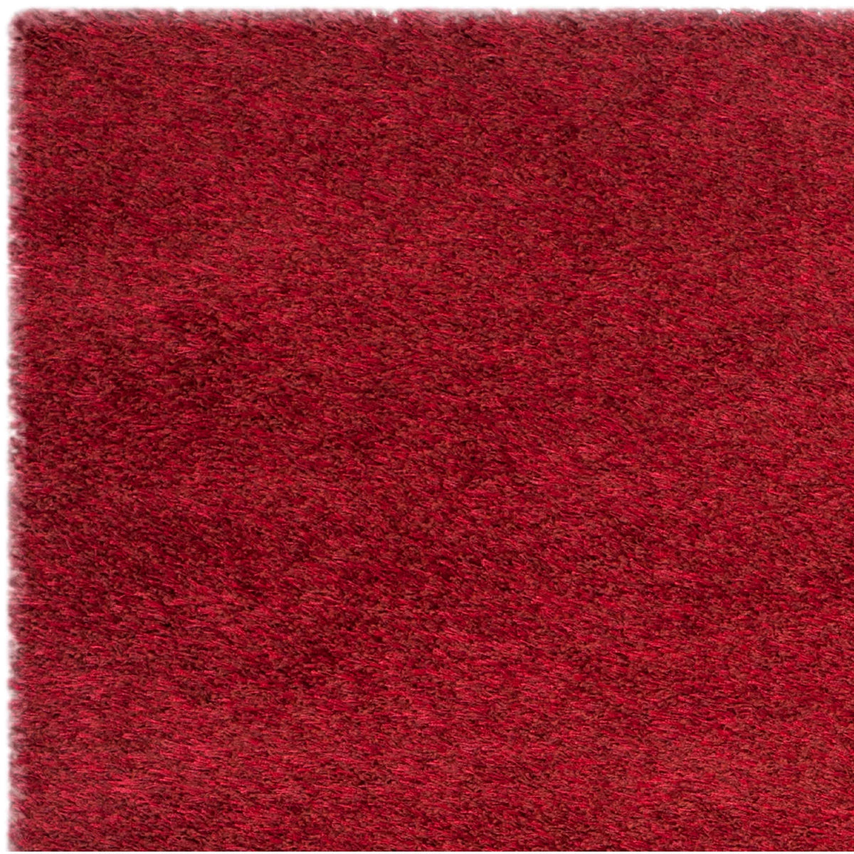 Charlotte Solid Plush Shag Area Rug, Red, 8' x 10'