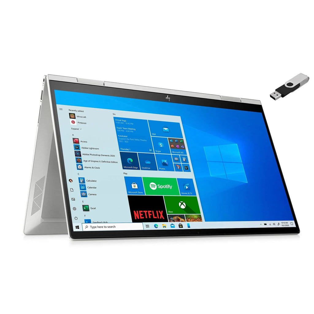 2021  Envy 2-in-1 Laptop 15.6 inch  Touchscreen 11th Gen Intel i5-1135G7 Iris Xe Graphics 12GB DDR4 512GB NVMe - 6 Win 10 Fingerprint Backlit Keyboard w/ 32GB  Natural Silver 15-ED1055WM