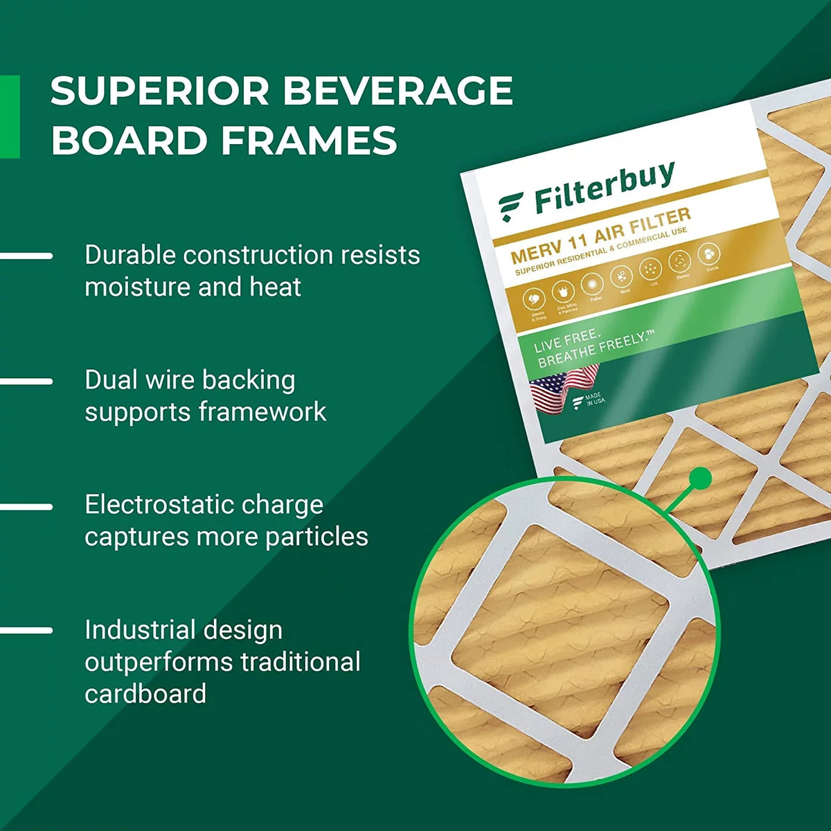 Filterbuy 8x20x4  11 Pleated   Furnace Air Filters (2-Pack)