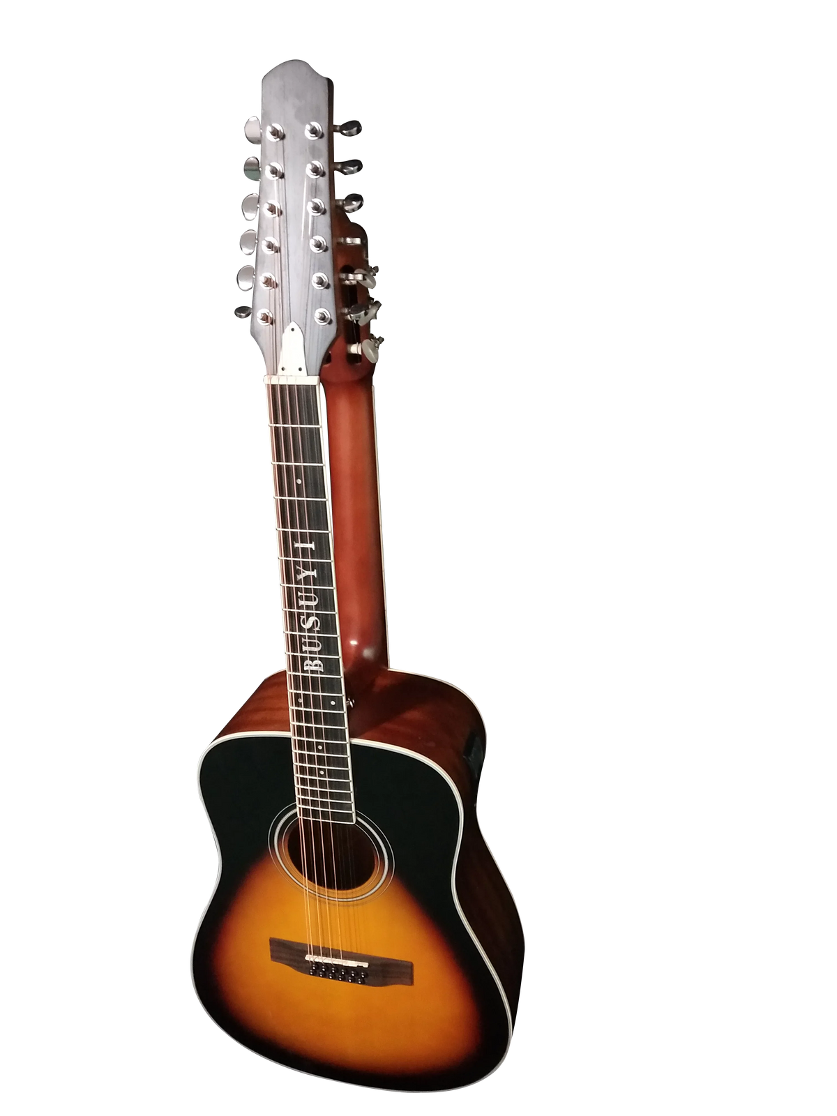 12/6 Strings Acoustic Double Neck, Double Sided Busuyi Guitar 2021  Sunset
