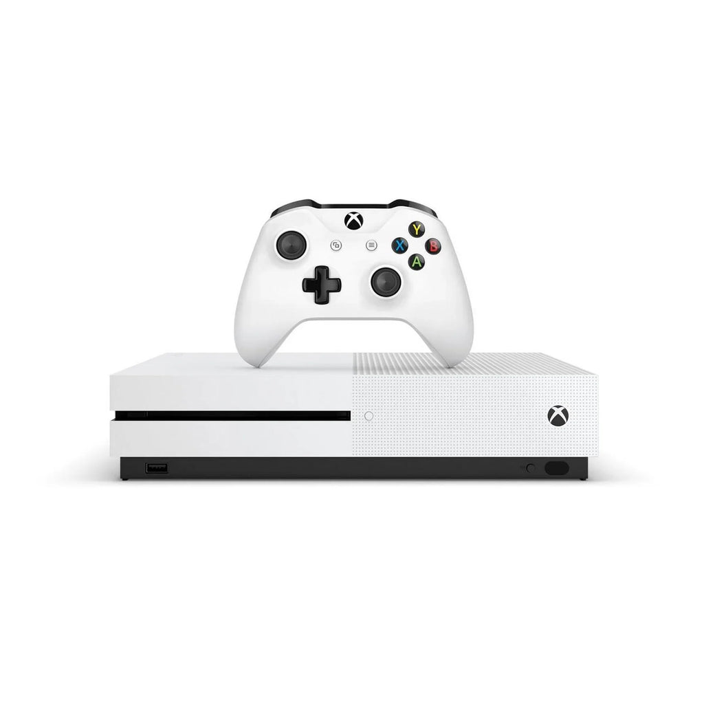 Pre-Owned Microsoft Xbox One S 1TB with 2 Controller, 4K Ultra  White with   Cleaning Kit Headset Bundle (Refurbished: Like New)