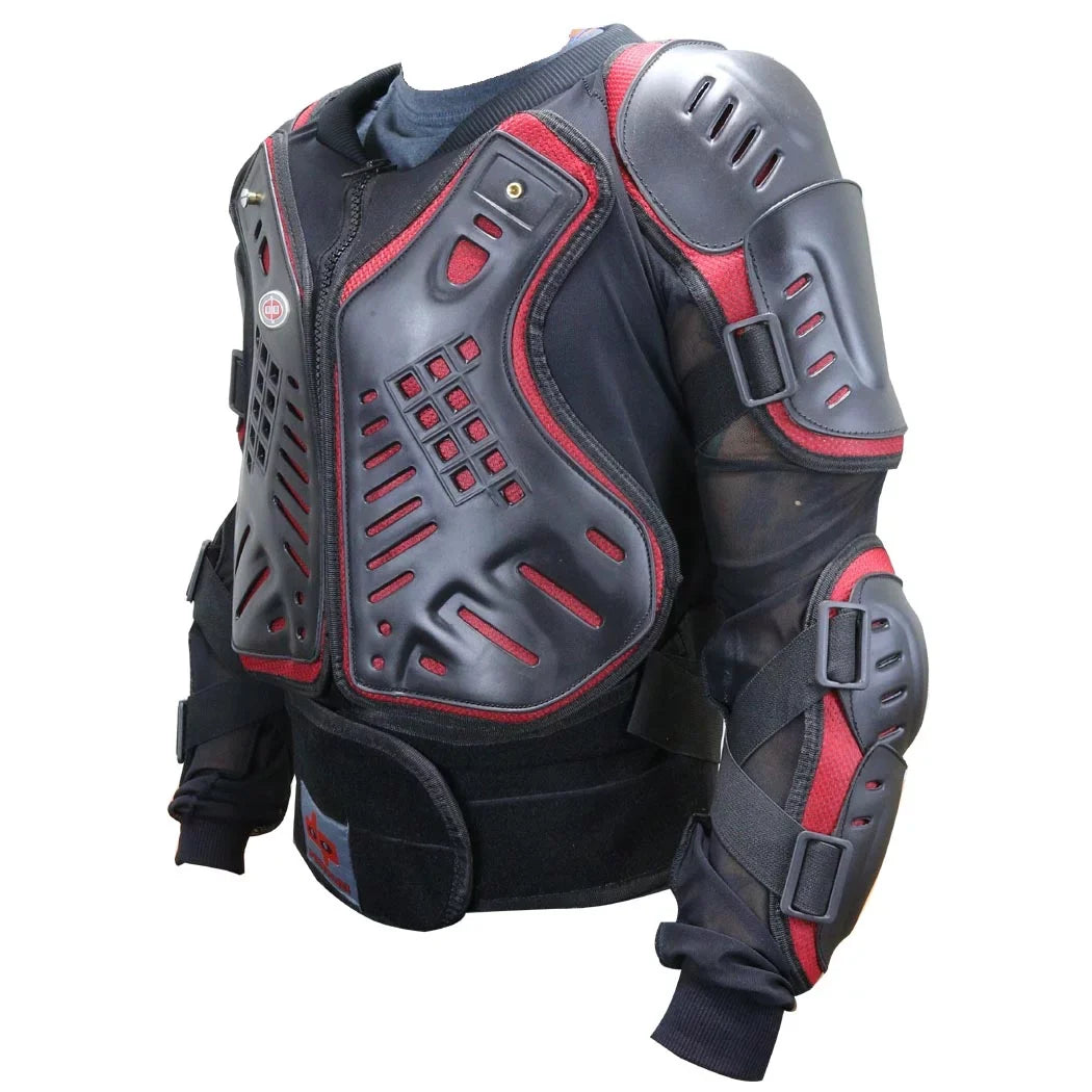 Perrini Red & Black  Approved Full Body Armor Motorcycle Jacket - Medium