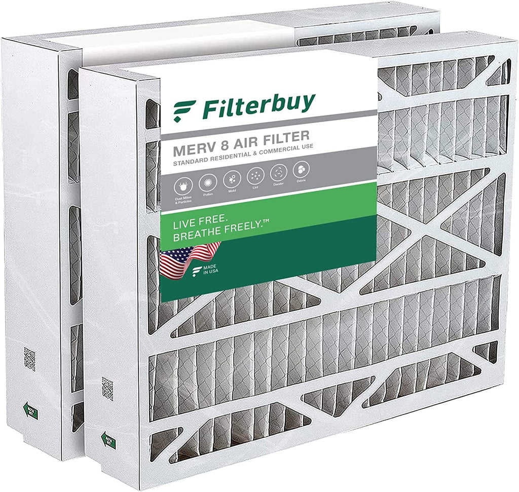 Filterbuy 20x23x5  8 Pleated   Furnace Air Filters for Bryant, Carrier, , Day & Night, and Payne (2-Pack)