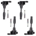 Set of 4  Ignition Coils and  Platinum Spark Plugs Compatible with 2018 Buick Regal Sportback 2.0L l4 Replacement for UF680